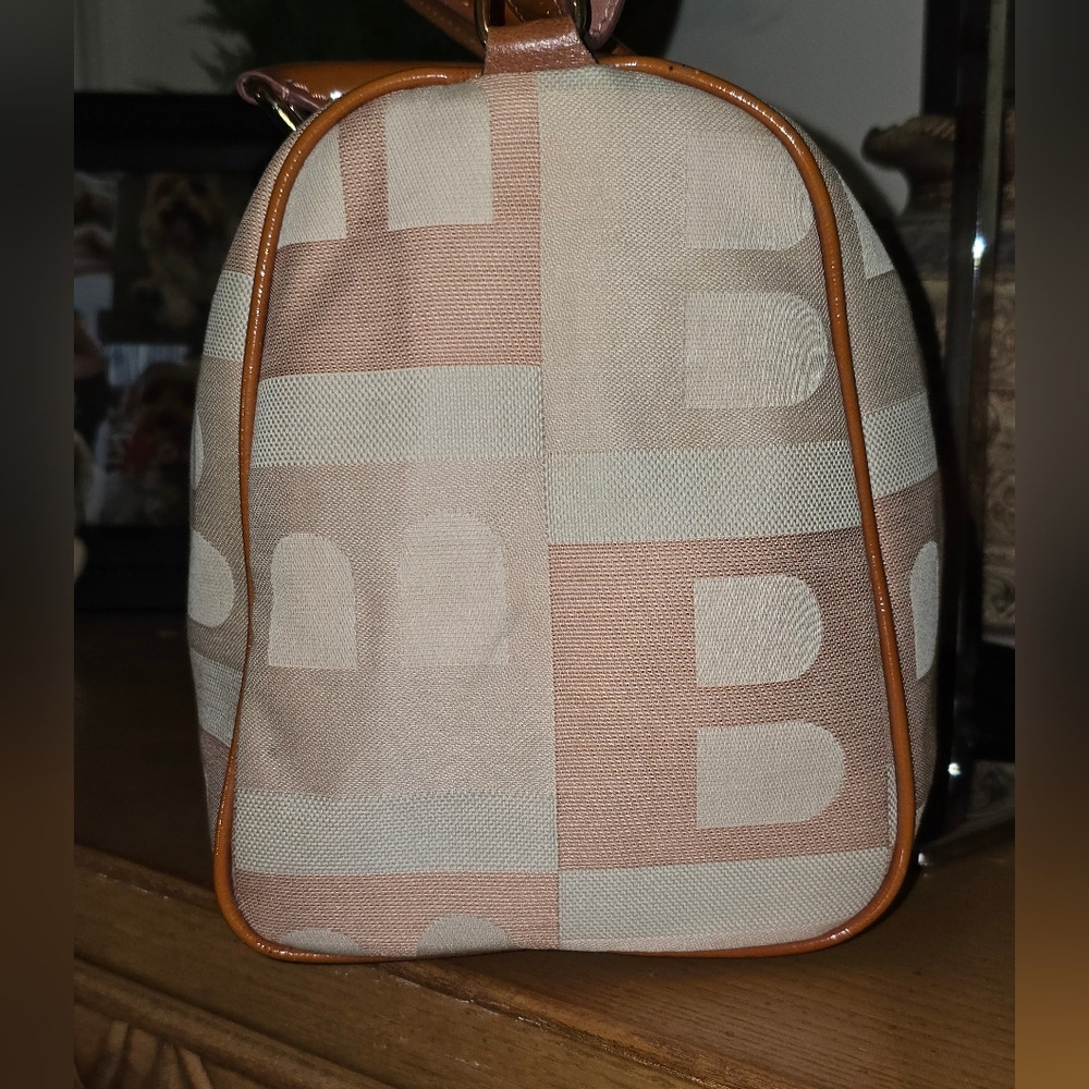 Bally Vintage Canvas 2-Way Boston Satchel W/ Leather Trim. EUC - Picture 3 of 16